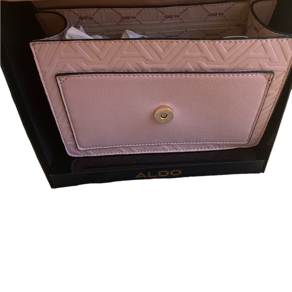 ALDO Light Pink Handbag Purse with Lock, Gold Chain and Hardware - Picture 3 of 4